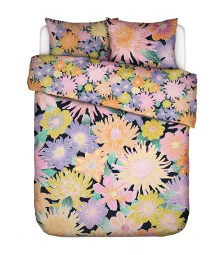 ESSENZA & CO Flower fling Zwart Dekbedovertrekset 240 x 220 cm