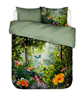 Essenza Gabriel Groen Dekbedovertrek 1p set 200x200/220 + 2 slopen