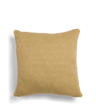 ESSENZA Knitted Ajour Fern yellow Sierkussen 50 x 50 cm