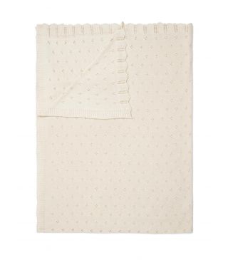 ESSENZA Knitted Ajour Plaid Antique white