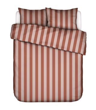Essenza Minte Stripe Terracotta - Blush pink Dekbedovertrek 200 x 220 cm