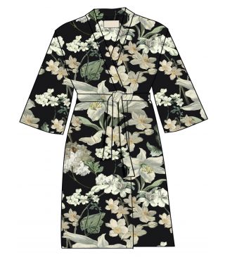 ESSENZA Sarai Rosalee Kimono kort Anthracite