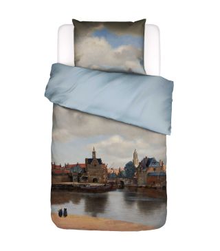 Essenza View on Delft Calming blue Dekbedovertrek 1p set 140x200/220 + 1 sloop
