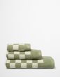 Marc O'Polo Checker Mosgroen Handdoek 50 x 100 cm