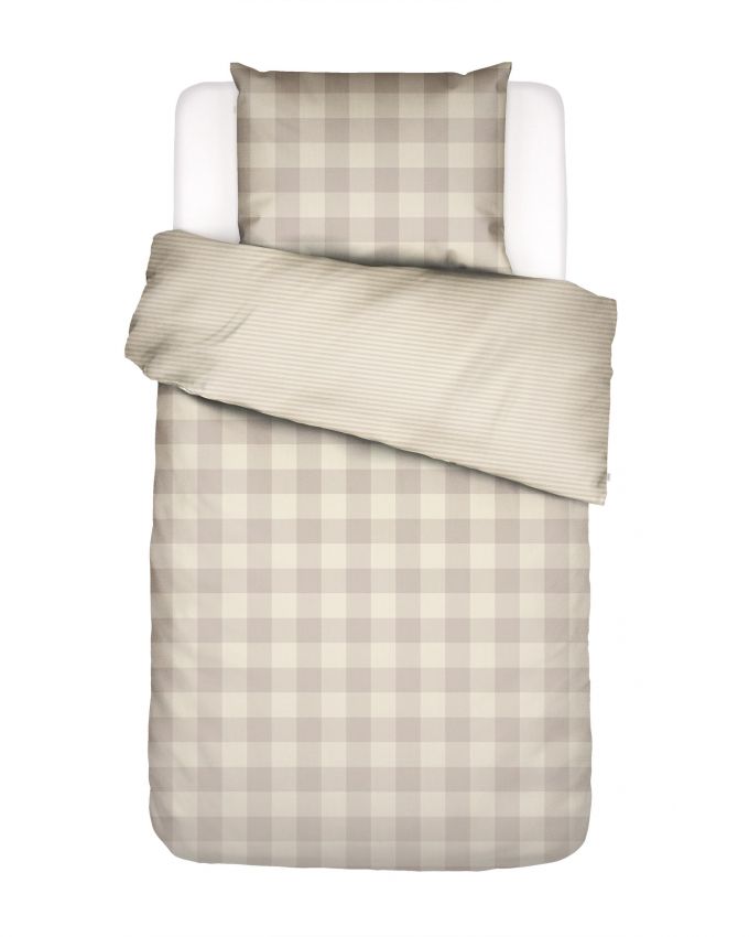 ESSENZA Chess Oatmeal Dekbedovertrekset 140 x 220 cm