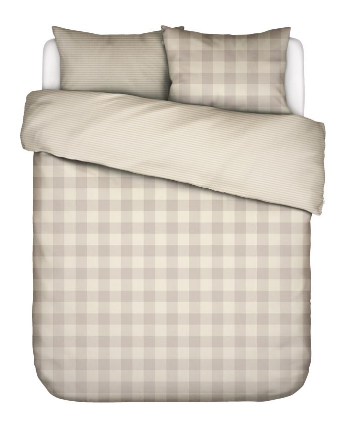 ESSENZA Chess Oatmeal Dekbedovertrekset 240 x 220 cm