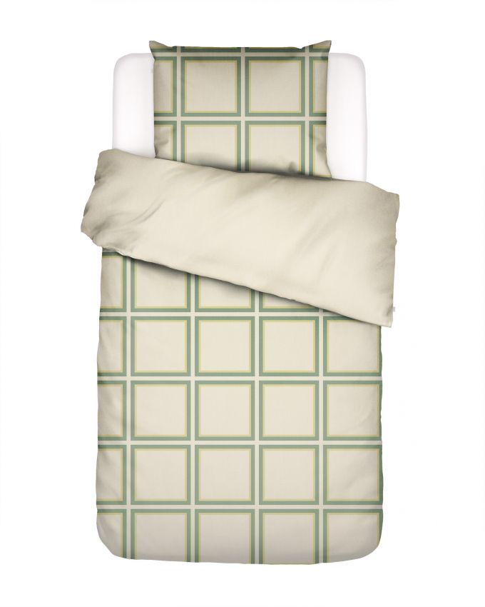 Essenza Luca Basil green Dekbedovertrek 1p set 140x200/220 + 1 sloop