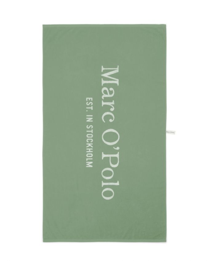 Marc O'Polo Statement Beach sage green Badhanddoek 100 x 180 cm