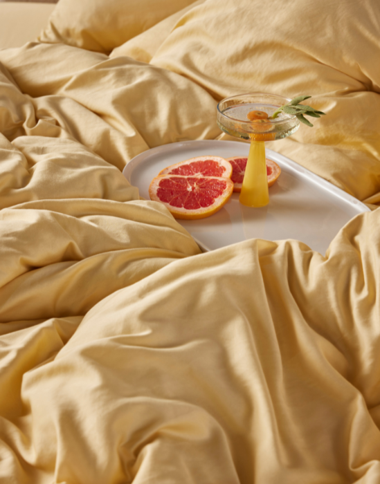 ESSENZA Minte Yellow straw Dekbedovertrekset
