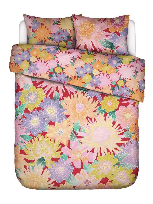 ESSENZA & CO Flower fling Happy red Dekbedovertrekset 240 x 220 cm