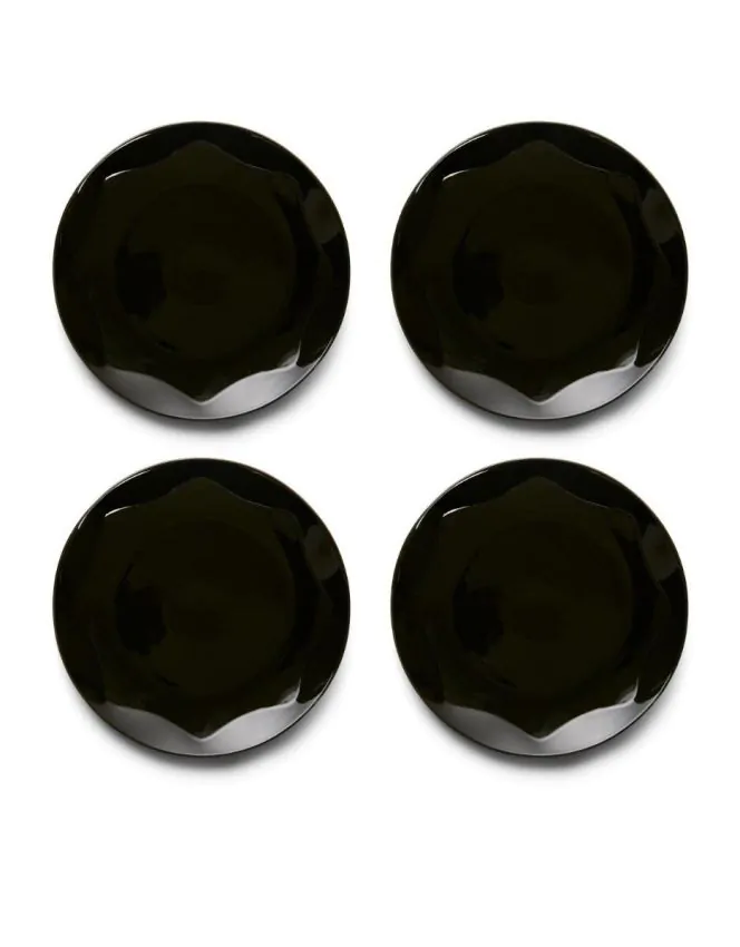 ESSENZA Sculpture Donkergroen Dinerbord set 4-delig 27 cm