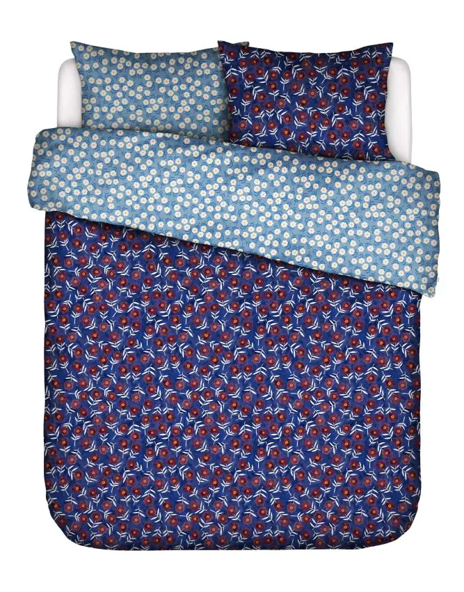ESSENZA & CO Blooming Ballet marine blue Dekbedovertrekset 240 x 220 cm