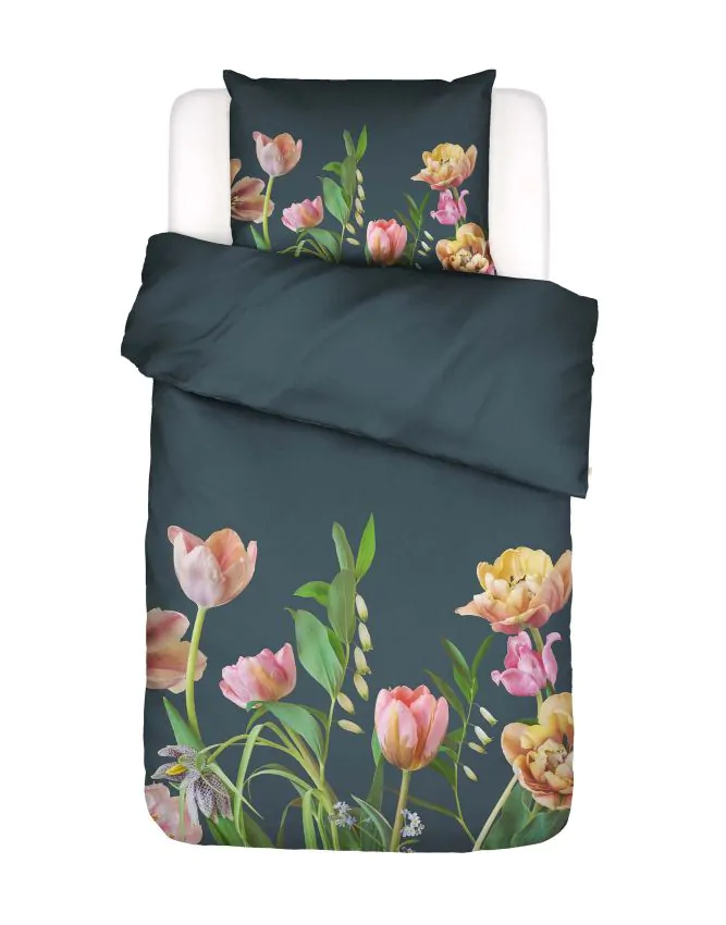 ESSENZA Eloise Slate grey Dekbedovertrekset 140 x 220 cm