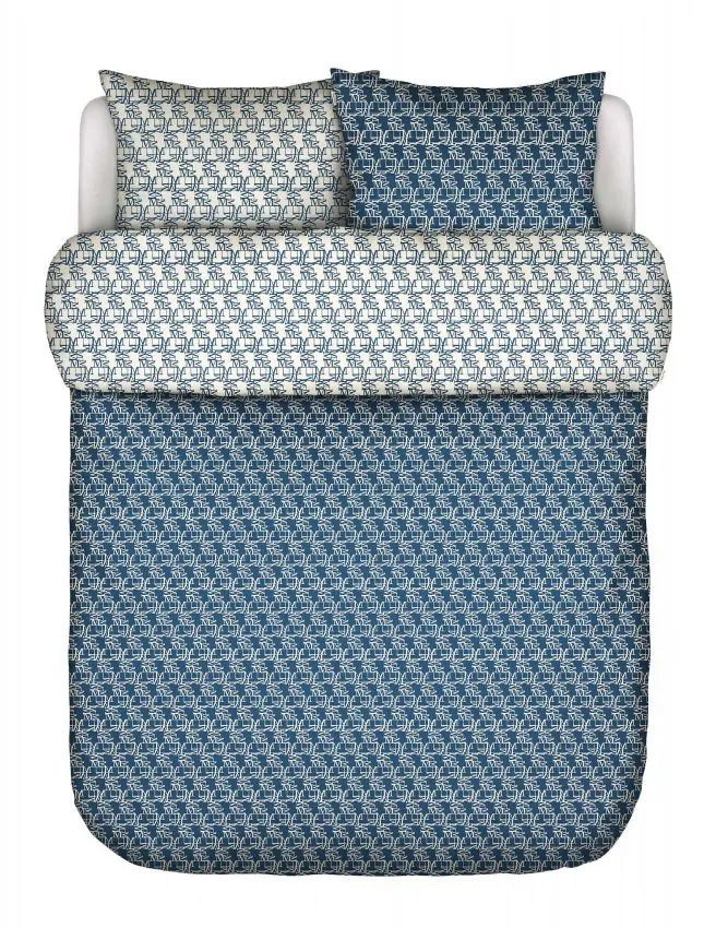 Marc O'Polo Monogram Space blue Dekbedovertrekset 200 x 220 cm