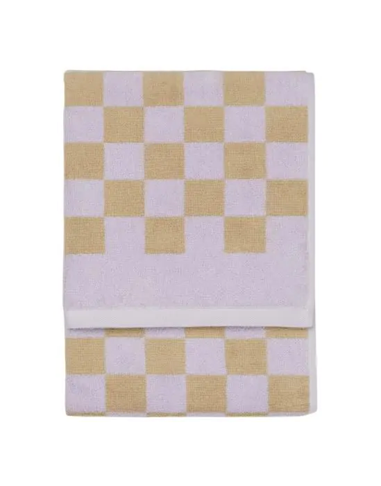 Marc O'Polo Checker Lila Handdoek 70 x 140 cm