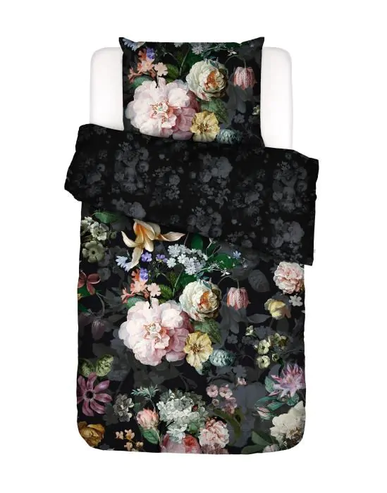ESSENZA Fleur Festive Blooming Black Dekbedovertrekset 140 x 220 cm