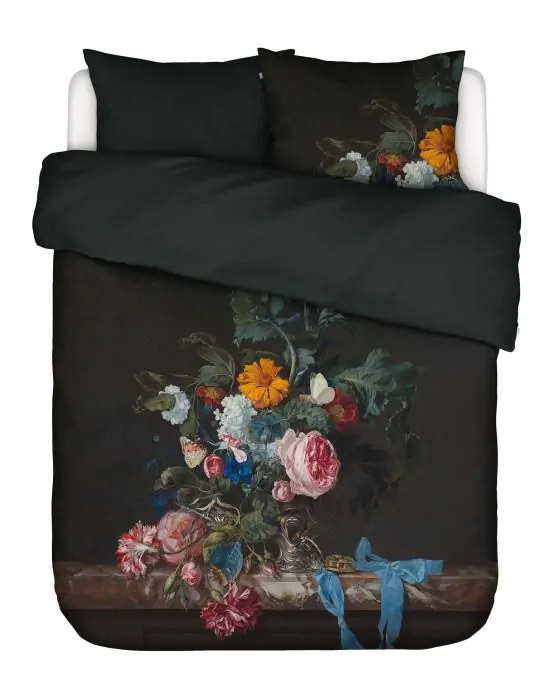 ESSENZA Gwendolyn Darkest green Dekbedovertrekset 200 x 220 cm