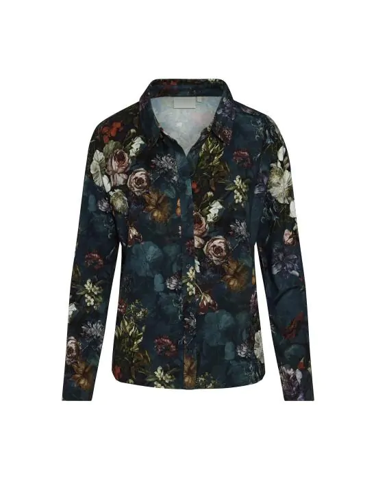 ESSENZA Kae Karli Deep sea blue Top lange mouw XS