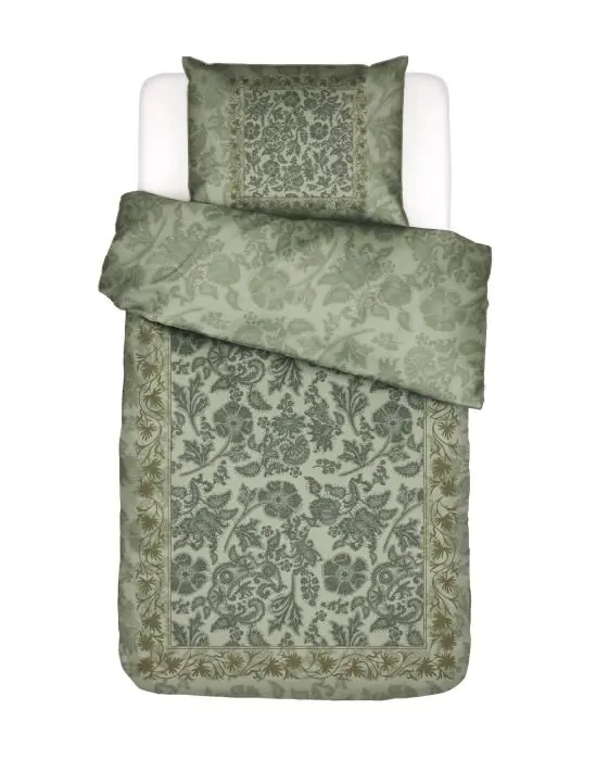 Essenza Maere Comforting green Dekbedovertrekset 140 x 220 cm