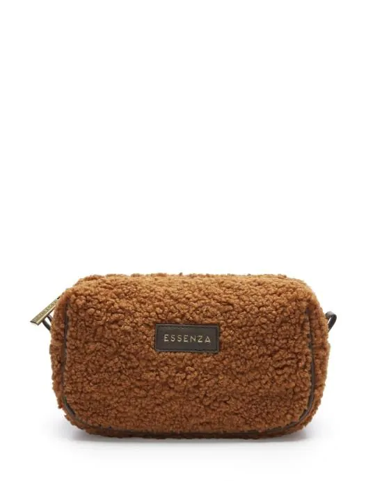 ESSENZA Megan Teddy Leather brown Make-up tasje Small