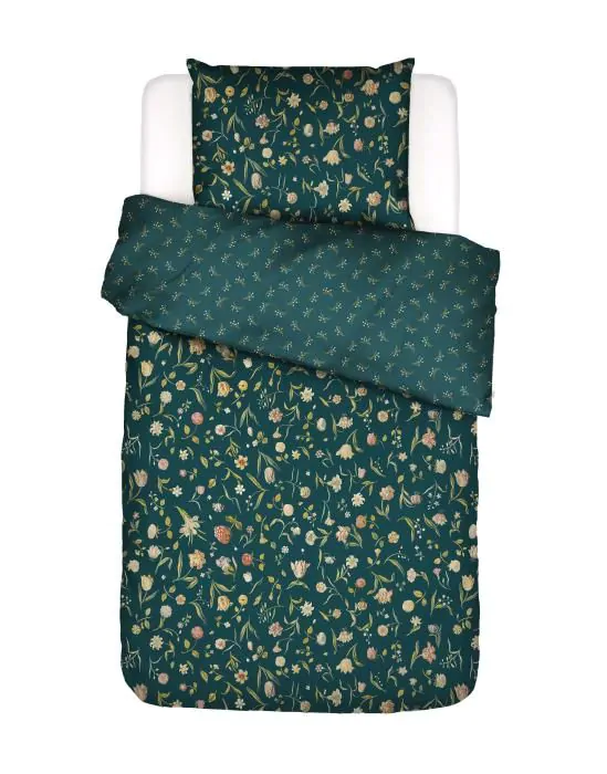 ESSENZA Odilia Deep sea blue Dekbedovertrekset 140 x 220 cm