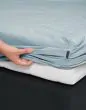 ESSENZA Premium Percale Ijsblauw Hoeslaken 90 x 220 cm
