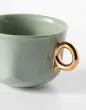 ESSENZA Sculpture Stone green Kop en schotel 22 cl