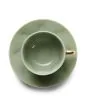 ESSENZA Sculpture Stone green Kop en schotel 22 cl