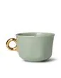 ESSENZA Sculpture Stone green Kop en schotel 22 cl