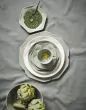 ESSENZA Sculpture Stone green Kop en schotel 22 cl