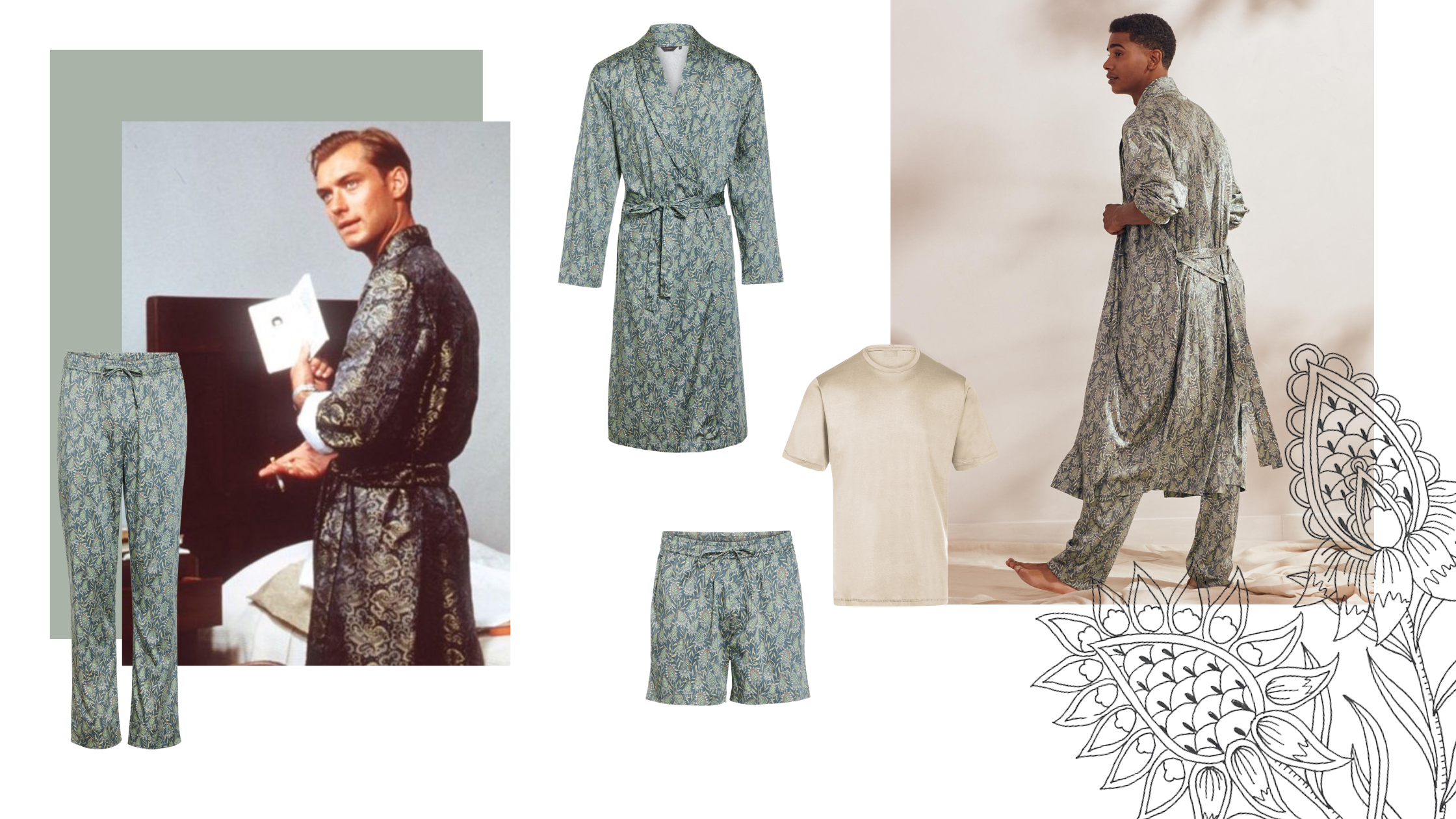 ESSENZA Pete Fela Sloe Blue Kimono S