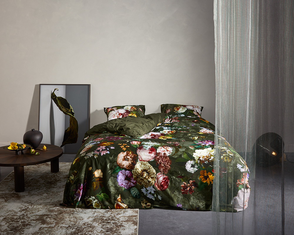 ESSENZA Fleur Groen Dekbedovertrekset 240 x 220 cm