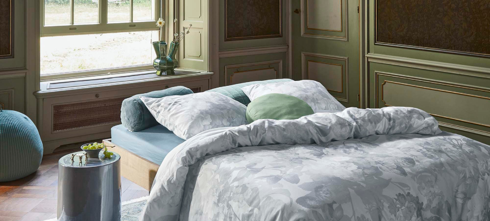 ESSENZA Floor illusion blue Dekbedovertrekset 240 x 220 cm