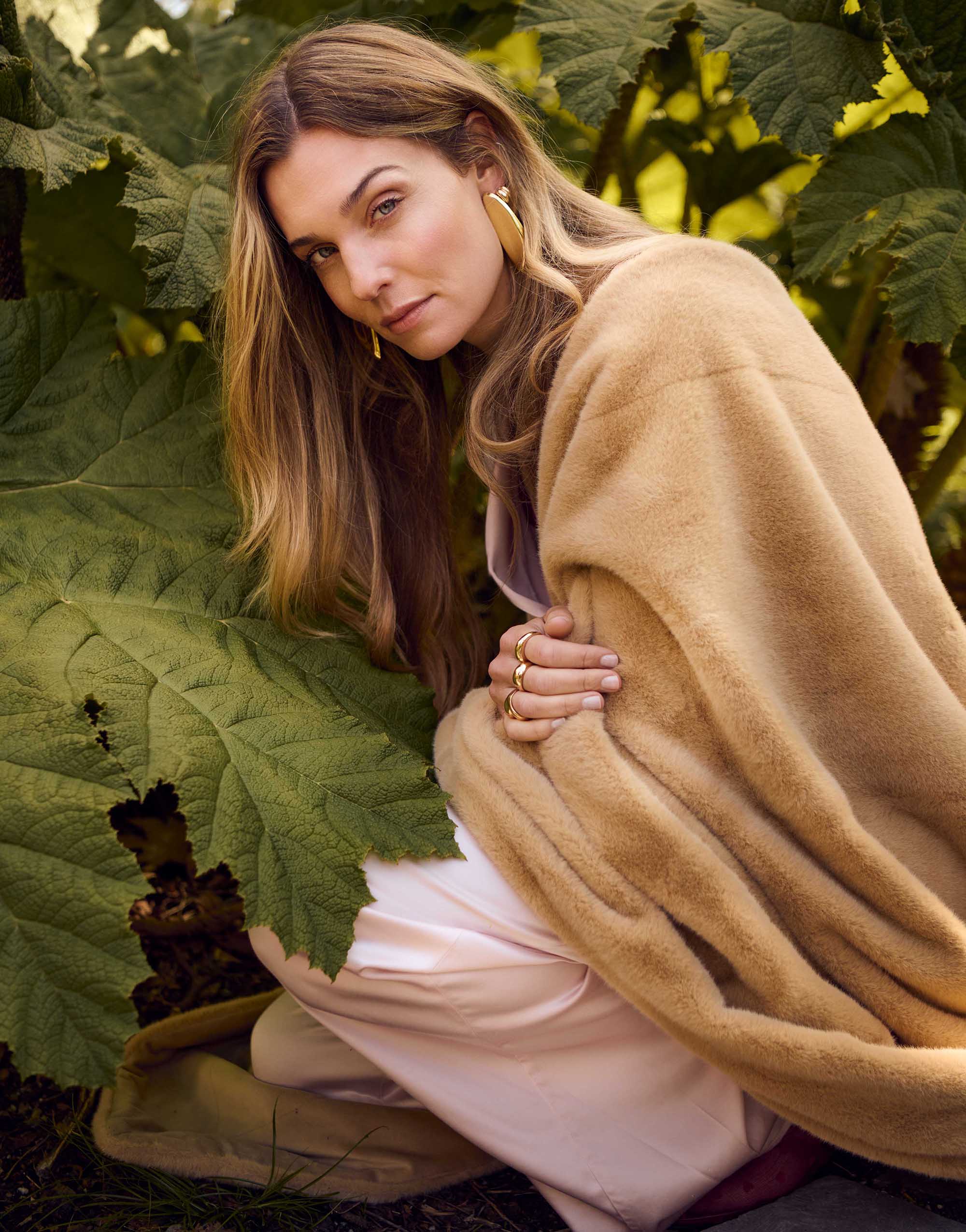 Furry plaid in Golden Sand met Mads Furry sierkussen