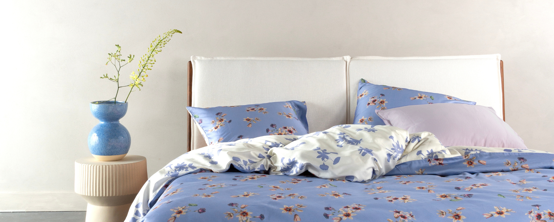 ESSENZA Fiora Lavender blue Dekbedovertrekset 140 x 220 cm