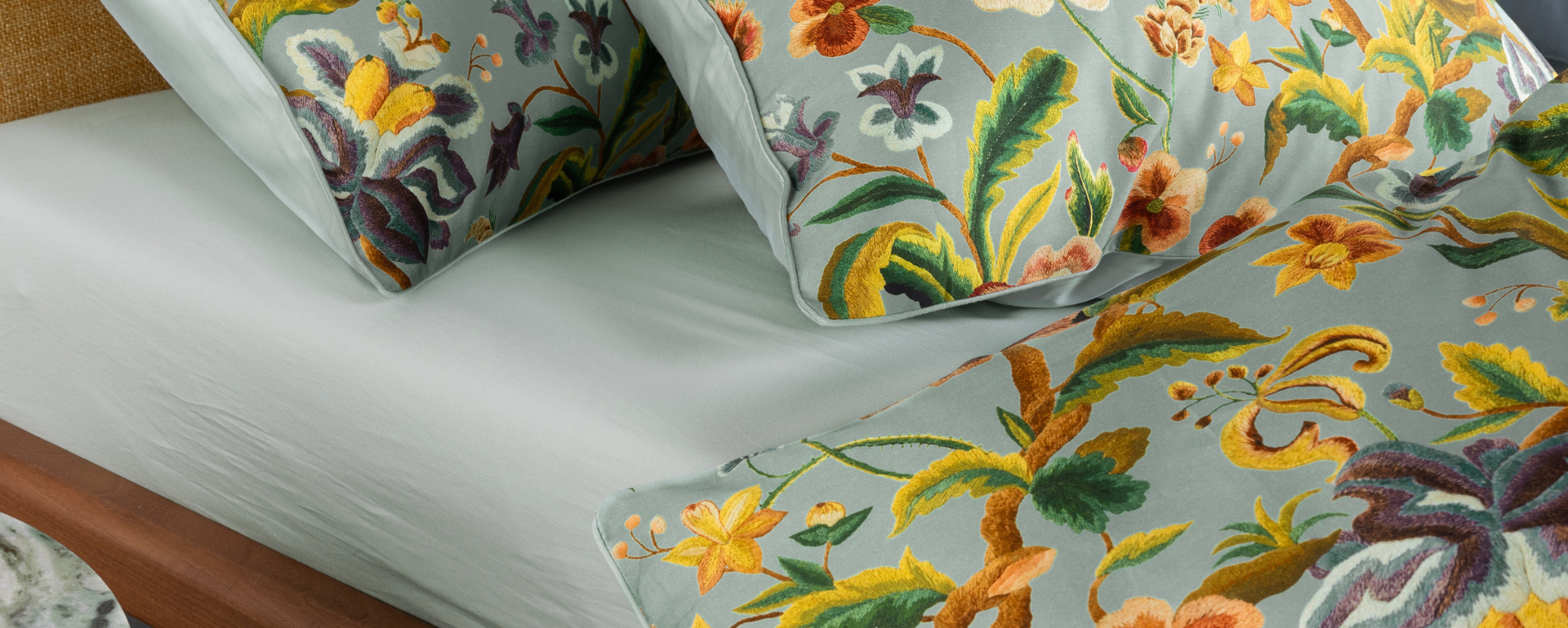 ESSENZA Minte Dusty green Hoeslaken 80 x 200 cm
