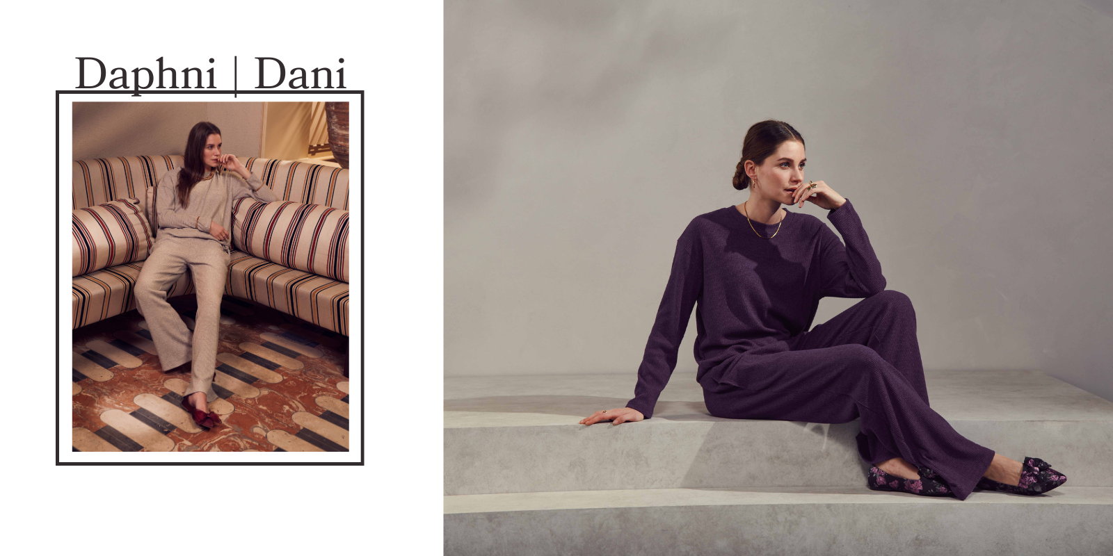 ESSENZA Daphni Melange Purple grape Top lange mouw L